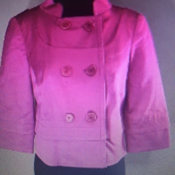 Trina Turk hot pink‎ double breasted jacket size 4 beautiful color - Picture 6 of 6
